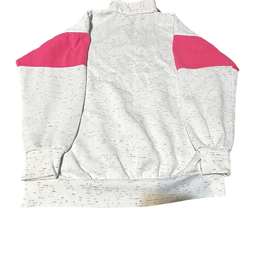 Vintage Magic USA Cat LOVE Quarter Zip Sweatshirt Pink Colorblock Women’s L - Picture 4 of 16